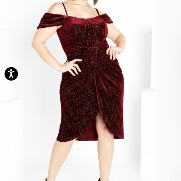 Stunning City Chic Jayla Dress -Berry size 18 NWT - Picture 5 of 10